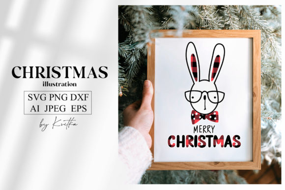Christmas Bunny SVG. Bunny Face. Rabbit