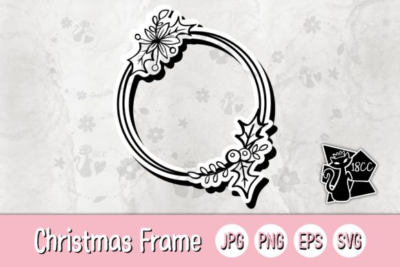 Christmas Circle Frame JPG PNG EPS SVG