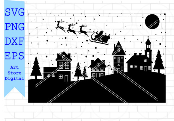 Christmas Scene Svg. Christmas Santa Svg