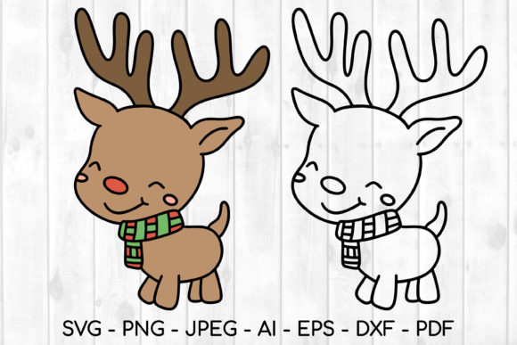 Cute Rudolph SVG, Reindeer Svg, Rudolph