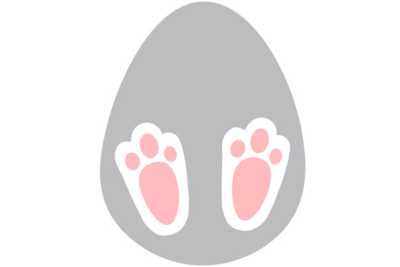 Easter Bunny Feet and Egg Svg