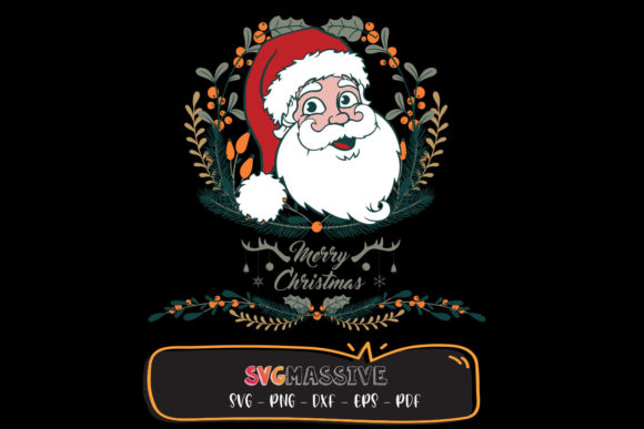 Merry Christmas Santa Claus Face Svg