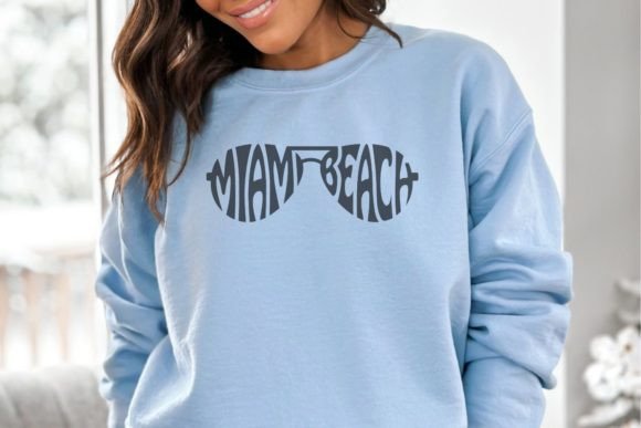 Miami Beach in Sunglasses Shape, Svg Cut