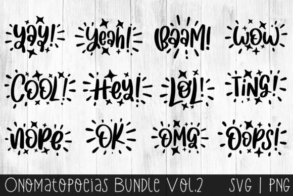 Onomatopoeia PNG Bundle, Comic Text SVG