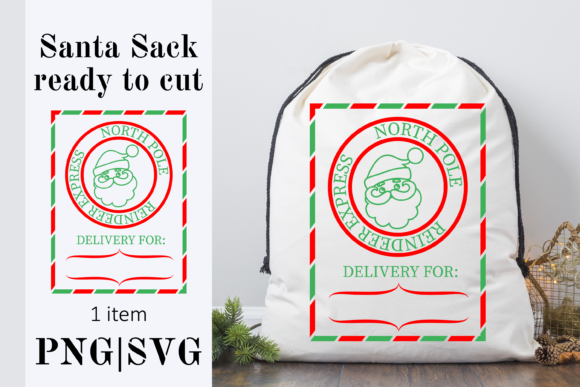 Santa Sack SVG and PNG, Christmas Santa