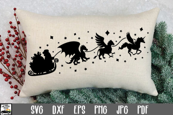 Santa Sleigh SVG - Mythical Animals
